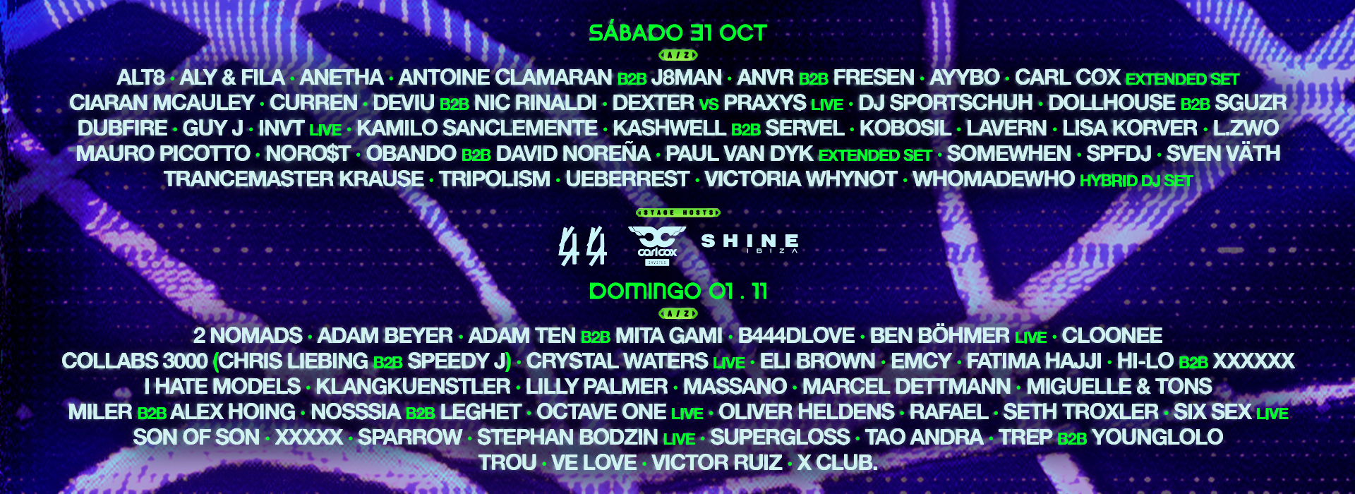 Line up completo de Ritvales 2026, con artistas de la A a la Z y stage hosts