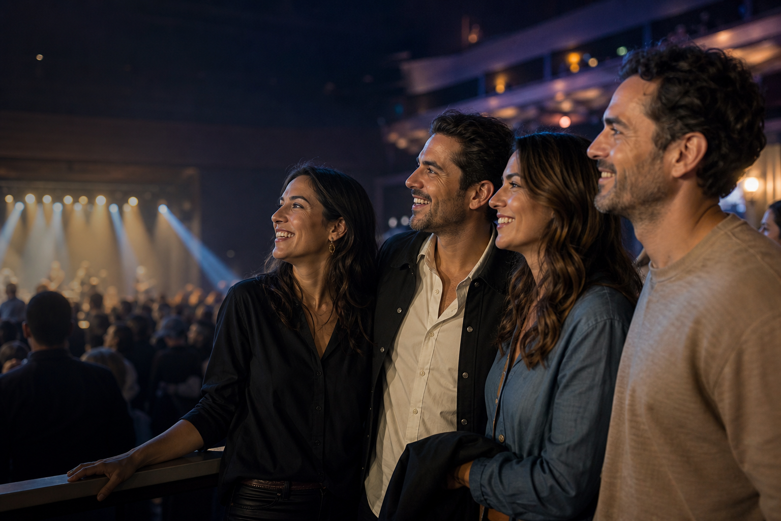 Personas disfrutando juntas de un evento en vivo